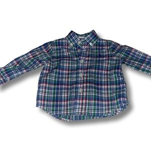 Polo Toddler Plaid Long Sleeve Button Up shirt, size 12months, multicolored